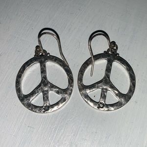 Lucky Brand Peace Sign dangle earrings